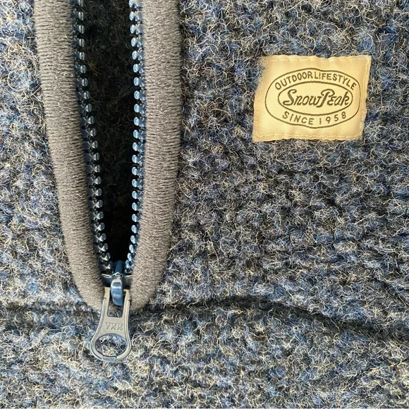NWOT Snow Peak Wool Fleece Pullover Hoodie Jacket Size S blue💙 - Picture 6 of 7